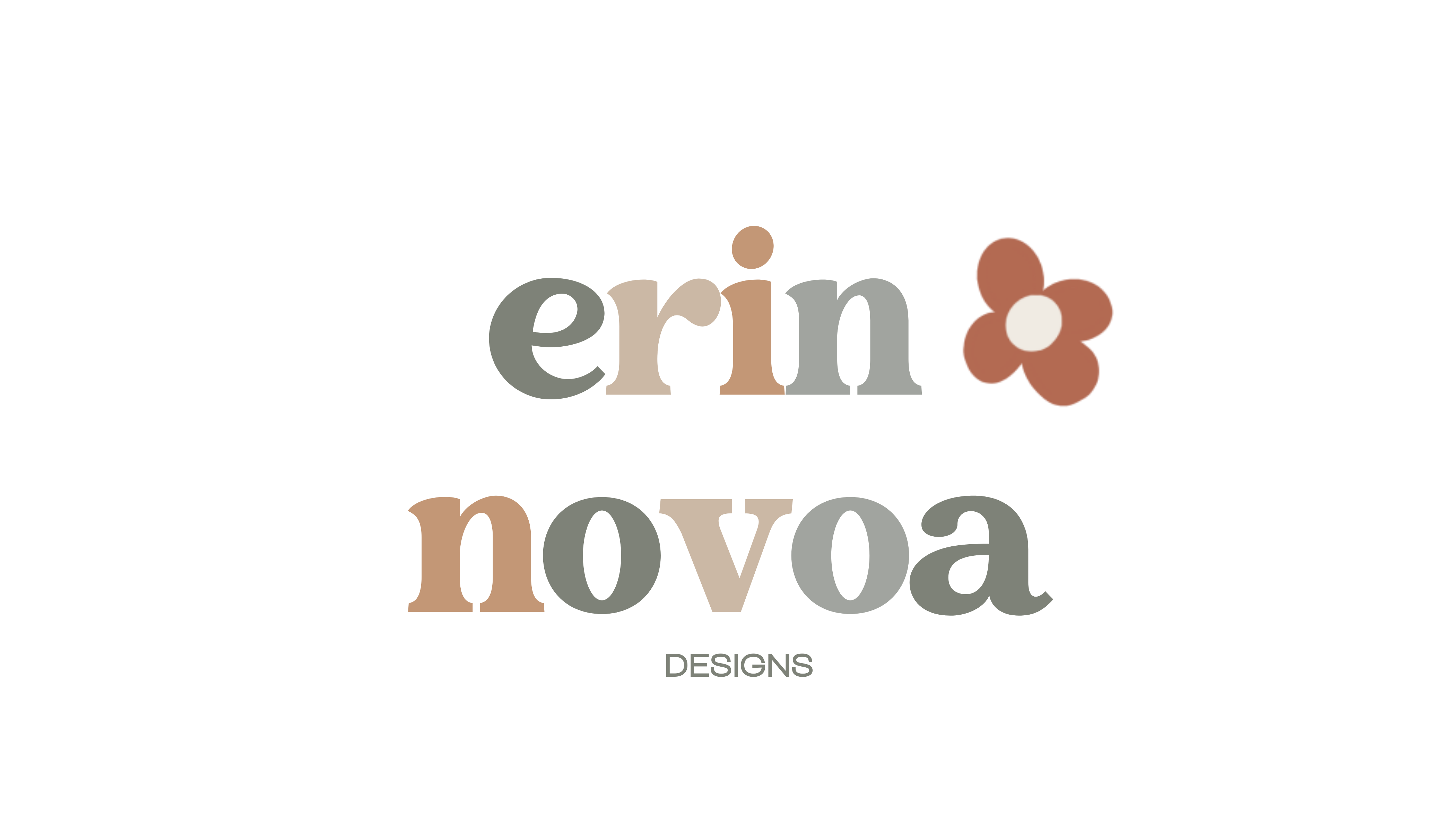 erin novoa designs logo with a flower