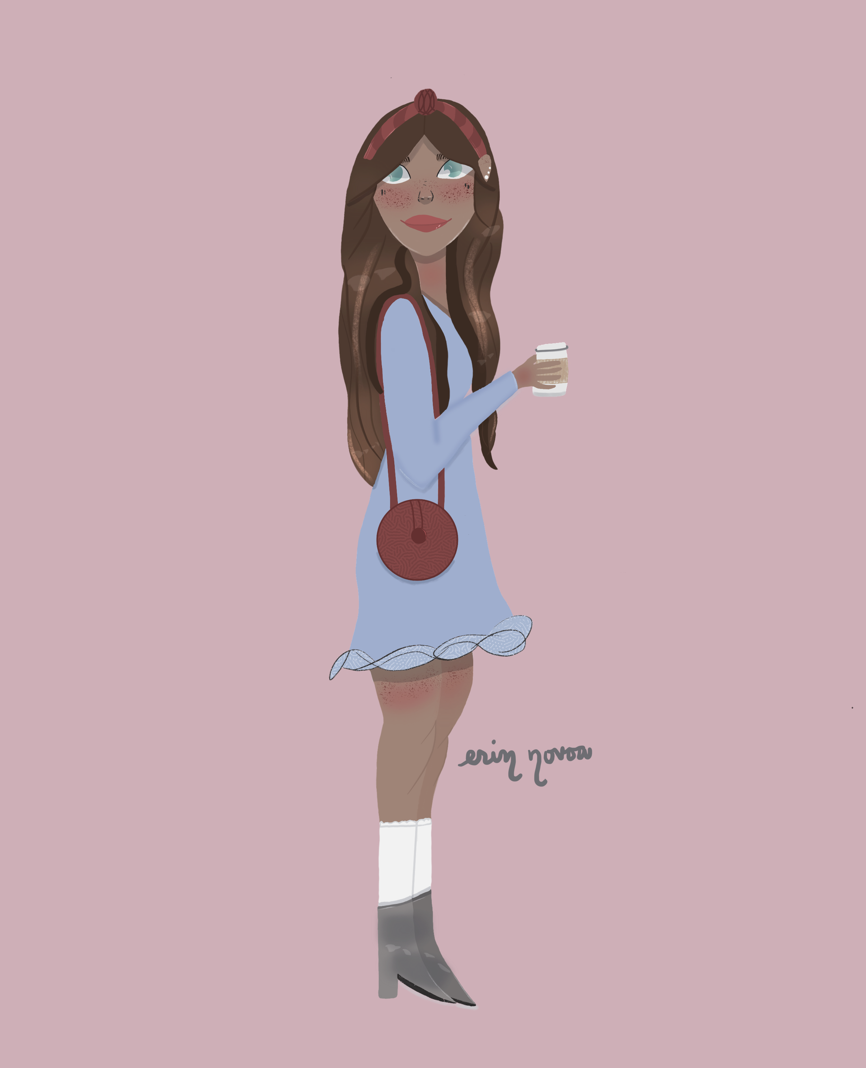 a girl with a coffee cup